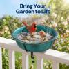 imageVIVOHOME Deck Mounted Bird Bath for Outside WeatherResistant ABS Bird Bath and Feeder with Adjustable Metal Clamp for Railing Fence Balcony 145 Gallons BronzeGreen