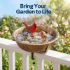 imageVIVOHOME Deck Mounted Bird Bath for Outside WeatherResistant ABS Bird Bath and Feeder with Adjustable Metal Clamp for Railing Fence Balcony 145 Gallons BronzeCopper