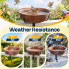 imageVIVOHOME Deck Mounted Bird Bath for Outside WeatherResistant ABS Bird Bath and Feeder with Adjustable Metal Clamp for Railing Fence Balcony 145 Gallons BronzeBronze