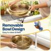 imageVIVOHOME Deck Mounted Bird Bath for Outside WeatherResistant ABS Bird Bath and Feeder with Adjustable Metal Clamp for Railing Fence Balcony 145 Gallons BronzeCopper