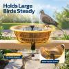 imageVIVOHOME Deck Mounted Bird Bath for Outside WeatherResistant ABS Bird Bath and Feeder with Adjustable Metal Clamp for Railing Fence Balcony 145 Gallons BronzeCopper