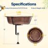 imageVIVOHOME Deck Mounted Bird Bath for Outside WeatherResistant ABS Bird Bath and Feeder with Adjustable Metal Clamp for Railing Fence Balcony 145 Gallons BronzeBronze