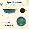 imageVIVOHOME Deck Mounted Bird Bath for Outside WeatherResistant ABS Bird Bath and Feeder with Adjustable Metal Clamp for Railing Fence Balcony 145 Gallons BronzeGreen