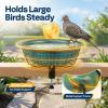 imageVIVOHOME Deck Mounted Bird Bath for Outside WeatherResistant ABS Bird Bath and Feeder with Adjustable Metal Clamp for Railing Fence Balcony 145 Gallons BronzeGreen