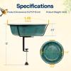 imageVIVOHOME Deck Mounted Bird Bath for Outside WeatherResistant ABS Bird Bath and Feeder with Adjustable Metal Clamp for Railing Fence Balcony 145 Gallons BronzeGreen
