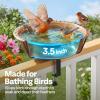 imageVIVOHOME Deck Mounted Bird Bath for Outside WeatherResistant ABS Bird Bath and Feeder with Adjustable Metal Clamp for Railing Fence Balcony 145 Gallons BronzeCopper