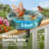 imageVIVOHOME Deck Mounted Bird Bath for Outside WeatherResistant ABS Bird Bath and Feeder with Adjustable Metal Clamp for Railing Fence Balcony 145 Gallons BronzeGreen