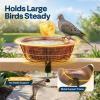 imageVIVOHOME Deck Mounted Bird Bath for Outside WeatherResistant ABS Bird Bath and Feeder with Adjustable Metal Clamp for Railing Fence Balcony 145 Gallons BronzeBronze