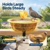 imageVIVOHOME Deck Mounted Bird Bath for Outside WeatherResistant ABS Bird Bath and Feeder with Adjustable Metal Clamp for Railing Fence Balcony 145 Gallons BronzeCopper