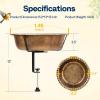 imageVIVOHOME Deck Mounted Bird Bath for Outside WeatherResistant ABS Bird Bath and Feeder with Adjustable Metal Clamp for Railing Fence Balcony 145 Gallons BronzeCopper