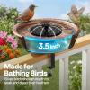 imageVIVOHOME Deck Mounted Bird Bath for Outside WeatherResistant ABS Bird Bath and Feeder with Adjustable Metal Clamp for Railing Fence Balcony 145 Gallons BronzeBronze