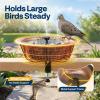 imageVIVOHOME Deck Mounted Bird Bath for Outside WeatherResistant ABS Bird Bath and Feeder with Adjustable Metal Clamp for Railing Fence Balcony 145 Gallons BronzeBronze