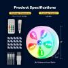 imageVIVOHOME Rechargeable Submersible Pool Lights LED with Remote Control Waterproof IP68 Pool Light with 16 RGB Dynamic Color Suction Cups and Glue for Under Water Pools Hot Tub 4 Pack