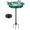 imageVIVOHOME Bird Bath with Solar Fountain for Outside WeatherResistant ABS Birdbath Bowl with Solar Powered Pump Metal Ground Stake for Outdoor Garden 145 Gallons GreenGreen
