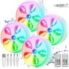 imageVIVOHOME Rechargeable Submersible Pool Lights LED with Remote Control Waterproof IP68 Pool Light with 16 RGB Dynamic Color Suction Cups and Glue for Under Water Pools Hot Tub 4 Pack