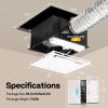imageVIVOHOME Bathroom Exhaust Fan with 1600W PTC Heater Humidity Sensor amp LED Light Ceiling Mount Ventilation Fan 160 CFM DC Motor 3 Color Temperatures Remote Control Oscillating Louver4070 FT