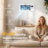 imageVIVOHOME Quiet Register Booster Fan with Opening 4 x 12  Smart Thermostat 10Speed Control Removable Dustproof Mesh amp Register Blocker White4 x 10 Opening