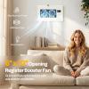 imageVIVOHOME Quiet Register Booster Fan with Opening 4 x 12  Smart Thermostat 10Speed Control Removable Dustproof Mesh amp Register Blocker White6 x 10 Opening
