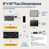 imageVIVOHOME Quiet Register Booster Fan with Opening 4 x 12  Smart Thermostat 10Speed Control Removable Dustproof Mesh amp Register Blocker White6 x 10 Opening