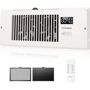 imageVIVOHOME Quiet Register Booster Fan with Opening 4 x 12  Smart Thermostat 10Speed Control Removable Dustproof Mesh amp Register Blocker White4 x 12 Opening
