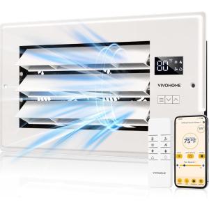 imageVIVOHOME Register Booster Fan  4 x 12 Opening with Adjustable Louver  Smart Thermostat amp 10Speed WIFI App Control  AC Vent Fan for Floor Ceiling Wall  Quiet Operation White6 x 12 Opening