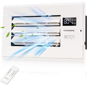imageVIVOHOME Register Booster Fan  6 x 12 Opening with Adjustable Louver  Smart Thermostat amp 10Speed Remote Control  AC Vent Fan for Floor Ceiling Wall  Quiet Operation White6 x 10