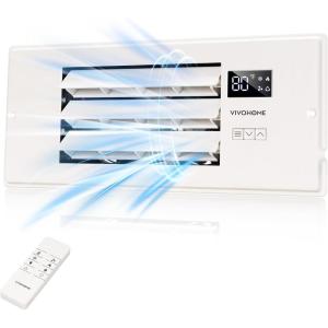 imageVIVOHOME Register Booster Fan  6 x 12 Opening with Adjustable Louver  Smart Thermostat amp 10Speed Remote Control  AC Vent Fan for Floor Ceiling Wall  Quiet Operation White4 x 12
