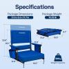 imageVIVOHOME Height Adjustable High Back Stadium Seat with Back Support and Cushion Portable Bleacher Chair with Cup Holder and Shoulder Strap Comfortable for Various Sports Events PurpleBlue