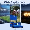 imageVIVOHOME Height Adjustable High Back Stadium Seat with Back Support and Cushion Portable Bleacher Chair with Cup Holder and Shoulder Strap Comfortable for Various Sports Events PurpleBlue