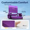 imageVIVOHOME Height Adjustable High Back Stadium Seat with Back Support and Cushion Portable Bleacher Chair with Cup Holder and Shoulder Strap Comfortable for Various Sports Events PurplePurple