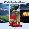 imageVIVOHOME Height Adjustable High Back Stadium Seat with Back Support and Cushion Portable Bleacher Chair with Cup Holder and Shoulder Strap Comfortable for Various Sports Events PurpleRed