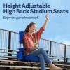 imageVIVOHOME Height Adjustable High Back Stadium Seat with Back Support and Cushion Portable Bleacher Chair with Cup Holder and Shoulder Strap Comfortable for Various Sports Events PurpleBlue