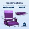 imageVIVOHOME Height Adjustable High Back Stadium Seat with Back Support and Cushion Portable Bleacher Chair with Cup Holder and Shoulder Strap Comfortable for Various Sports Events PurplePurple