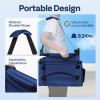imageVIVOHOME Height Adjustable High Back Stadium Seat with Back Support and Cushion Portable Bleacher Chair with Cup Holder and Shoulder Strap Comfortable for Various Sports Events PurpleNavy Blue