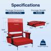 imageVIVOHOME Height Adjustable High Back Stadium Seat with Back Support and Cushion Portable Bleacher Chair with Cup Holder and Shoulder Strap Comfortable for Various Sports Events PurpleRed