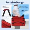 imageVIVOHOME Height Adjustable High Back Stadium Seats with Back Support and Cushion 2 Pack Portable Bleacher Chairs with Cup Holder and Shoulder Strap Comfortable for Various Sports Events GrayRed