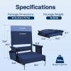 imageVIVOHOME Height Adjustable High Back Stadium Seats with Back Support and Cushion 2 Pack Portable Bleacher Chairs with Cup Holder and Shoulder Strap Comfortable for Various Sports Events GrayNavy Blue