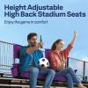 imageVIVOHOME Height Adjustable High Back Stadium Seats with Back Support and Cushion 2 Pack Portable Bleacher Chairs with Cup Holder and Shoulder Strap Comfortable for Various Sports Events GrayPurple