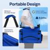 imageVIVOHOME Height Adjustable High Back Stadium Seats with Back Support and Cushion 2 Pack Portable Bleacher Chairs with Cup Holder and Shoulder Strap Comfortable for Various Sports Events GrayBlue