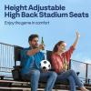 imageVIVOHOME Height Adjustable High Back Stadium Seats with Back Support and Cushion 2 Pack Portable Bleacher Chairs with Cup Holder and Shoulder Strap Comfortable for Various Sports Events GrayBlack