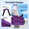 imageVIVOHOME Height Adjustable High Back Stadium Seats with Back Support and Cushion 2 Pack Portable Bleacher Chairs with Cup Holder and Shoulder Strap Comfortable for Various Sports Events GrayPurple