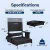 imageVIVOHOME Height Adjustable High Back Stadium Seats with Back Support and Cushion 2 Pack Portable Bleacher Chairs with Cup Holder and Shoulder Strap Comfortable for Various Sports Events GrayBlack