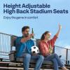 imageVIVOHOME Height Adjustable High Back Stadium Seats with Back Support and Cushion 2 Pack Portable Bleacher Chairs with Cup Holder and Shoulder Strap Comfortable for Various Sports Events GrayGrey