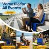 imageVIVOHOME UltraCompact Folding Stadium Seats with Back Support 2 Pack Lightweight Bleacher Chairs with Cup Holder and Carry Handle Comfortable for Bleachers Camping Outdoor Events Navy BlueBlue