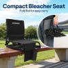 imageVIVOHOME UltraCompact Folding Stadium Seats with Back Support 2 Pack Lightweight Bleacher Chairs with Cup Holder and Carry Handle Comfortable for Bleachers Camping Outdoor Events Navy BlueBlack