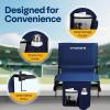 imageVIVOHOME UltraCompact Folding Stadium Seats with Back Support 2 Pack Lightweight Bleacher Chairs with Cup Holder and Carry Handle Comfortable for Bleachers Camping Outdoor Events Navy BlueNavy Blue
