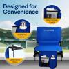imageVIVOHOME UltraCompact Folding Stadium Seats with Back Support 2 Pack Lightweight Bleacher Chairs with Cup Holder and Carry Handle Comfortable for Bleachers Camping Outdoor Events Navy BlueBlue