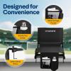 imageVIVOHOME UltraCompact Folding Stadium Seats with Back Support 2 Pack Lightweight Bleacher Chairs with Cup Holder and Carry Handle Comfortable for Bleachers Camping Outdoor Events Navy BlueBlack