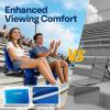 imageVIVOHOME UltraCompact Folding Stadium Seats with Back Support 2 Pack Lightweight Bleacher Chairs with Cup Holder and Carry Handle Comfortable for Bleachers Camping Outdoor Events Navy BlueBlue
