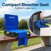 imageVIVOHOME UltraCompact Folding Stadium Seats with Back Support 2 Pack Lightweight Bleacher Chairs with Cup Holder and Carry Handle Comfortable for Bleachers Camping Outdoor Events Navy BlueBlue